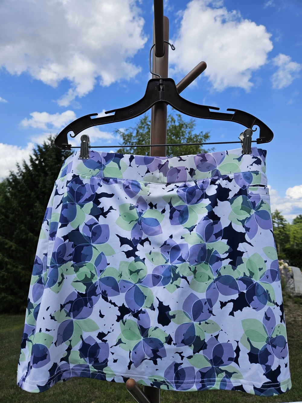 Pebble Beach Floral Golf Skort - White, Purple & Green